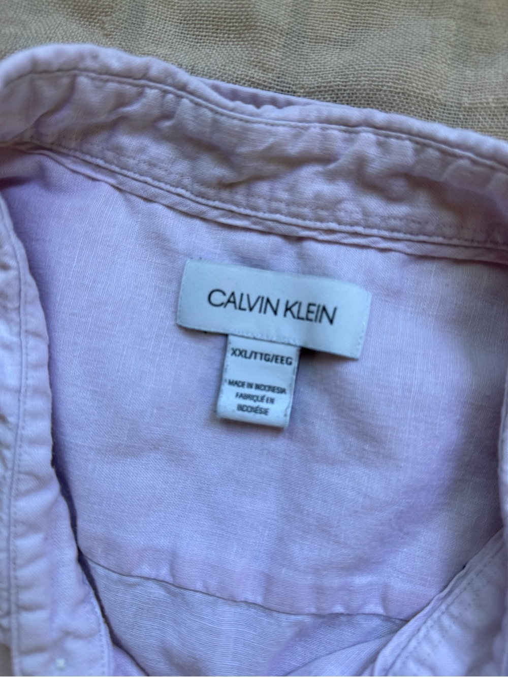 Calvin Klein Lavender/ PinkButton-Down Shirt Office Siren Button down Preppy - Picture 3 of 3